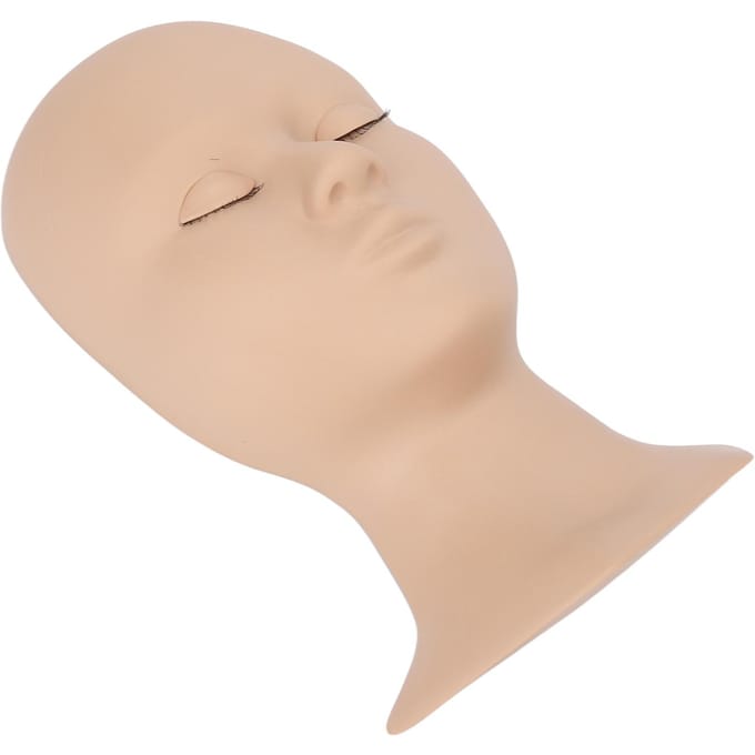 Wimper Mannequin Hoofd Vervangbare Ogen Wimperextensions Make-up Massage Acupunctuur Siliconen beige