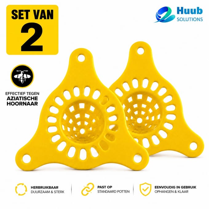 Huubsolutions Aziatische Hoornaar Val - 2 Stuks - Selectieve Hoornaarval - Geel