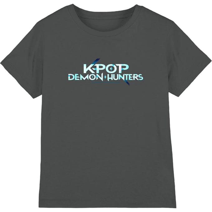 K-Pop Demon Hunters Kinderen/Kinderen Logo T-shirt (Houtskool)