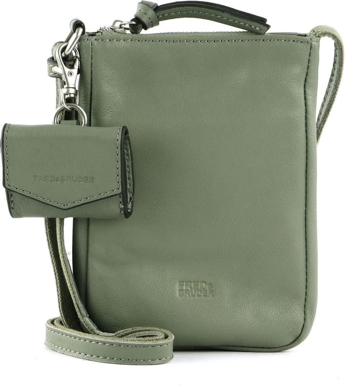 FREDsBRUDER Leren Telefoontasje Schoudertas Ginsberg Cellphone Bag Sage Groene