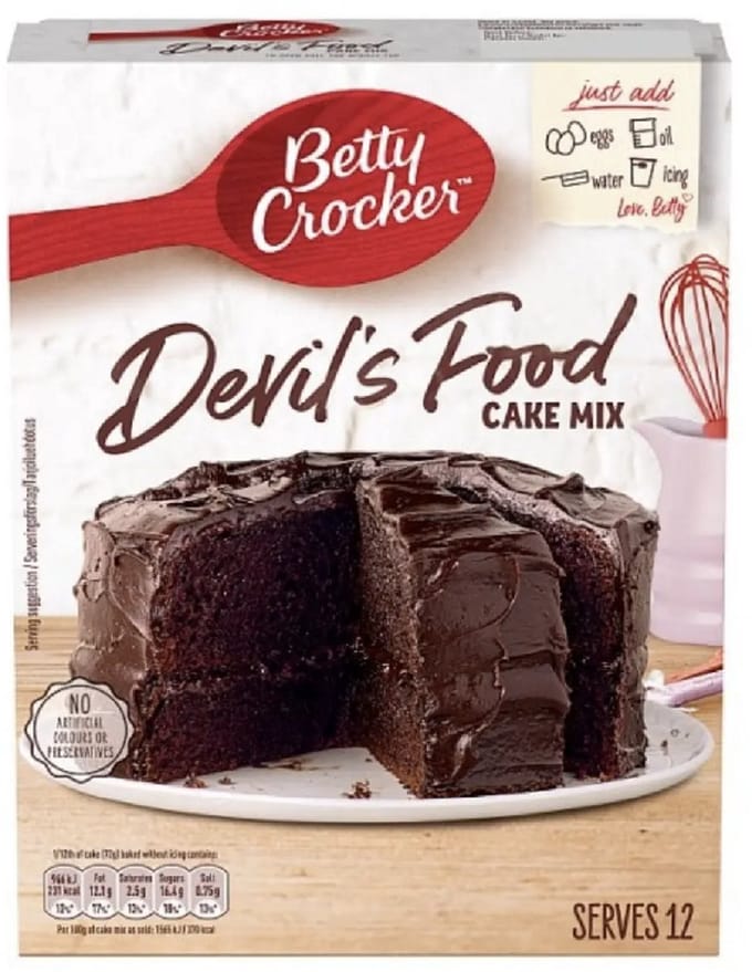 Betty Crocker Devil's Food Cake Mix 425 g – Amerikaanse Chocolade Cake Bakmix