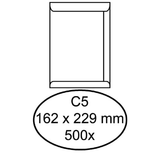 Envelop Quantore akte C5 162x229mm wit 500 stuks