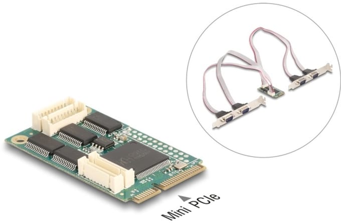 Delock Mini PCIe I/O PCIe full size 4 x Serial RS-232