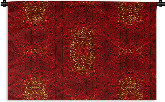 Wandkleed - Wanddoek - Patroon - Abstract - Rood - 60x40 cm - Wandtapijt