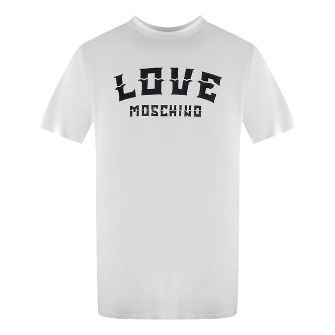 Love Moschino Heren Vet Logo T-Shirt (Wit)