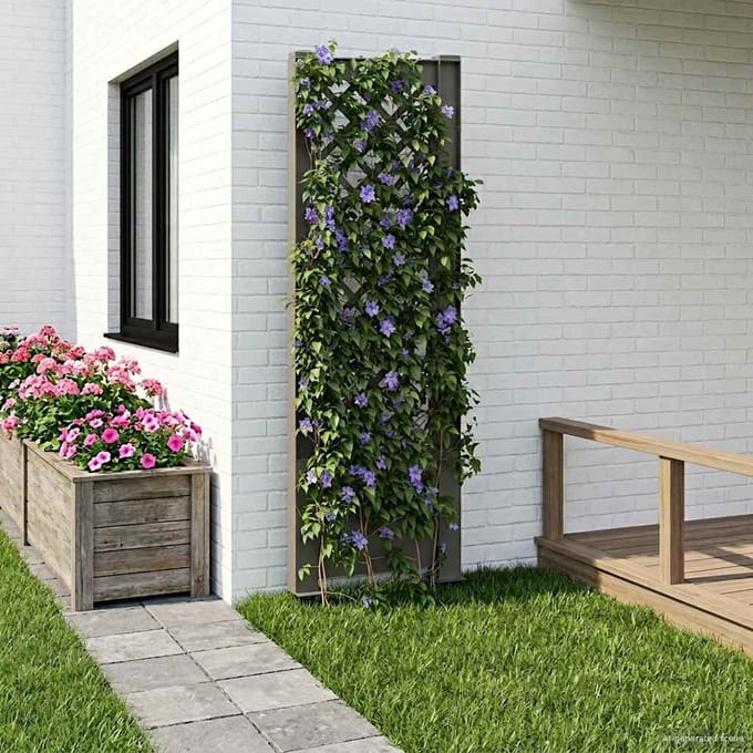 vidaXL - Trellis - met - Spike - PP - Grijs