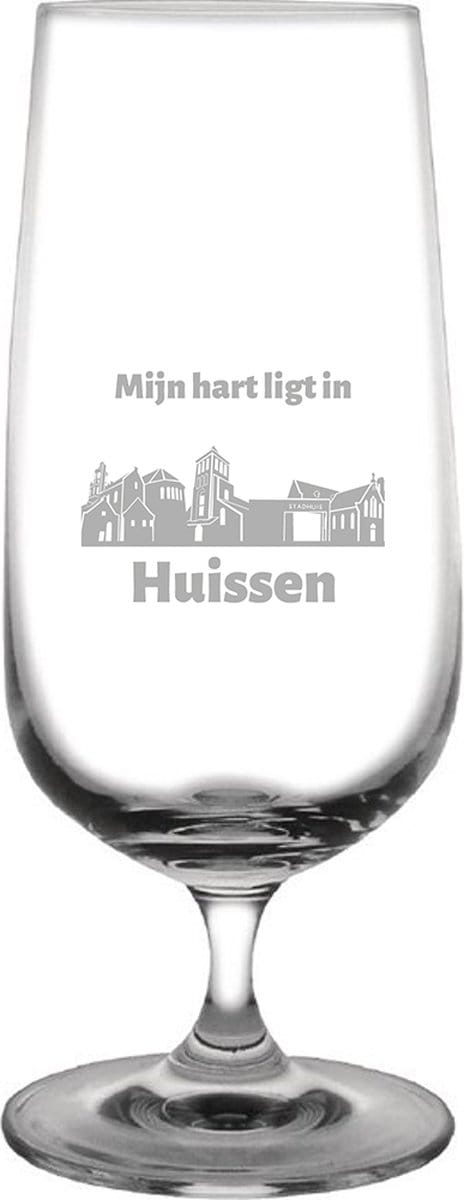 Gegraveerde bierglas op voet 41cl Huissen