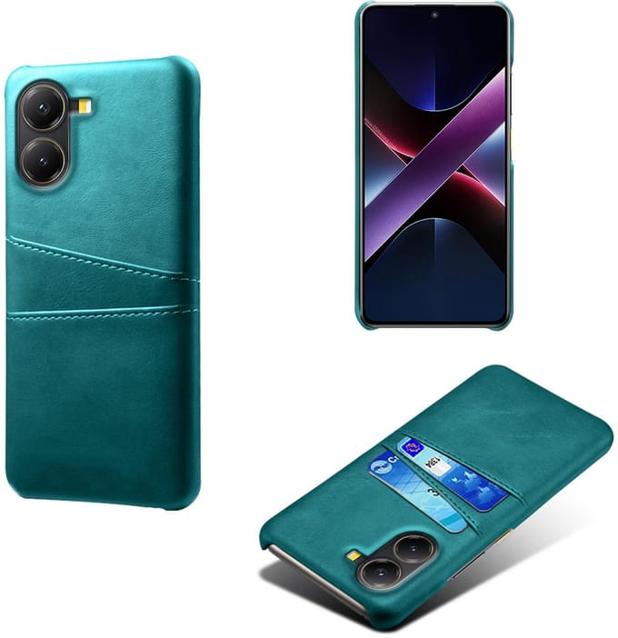Backcover met Opbergvakjes + Screenprotector voor Xiaomi Poco X7 Pro 5G _ Groen