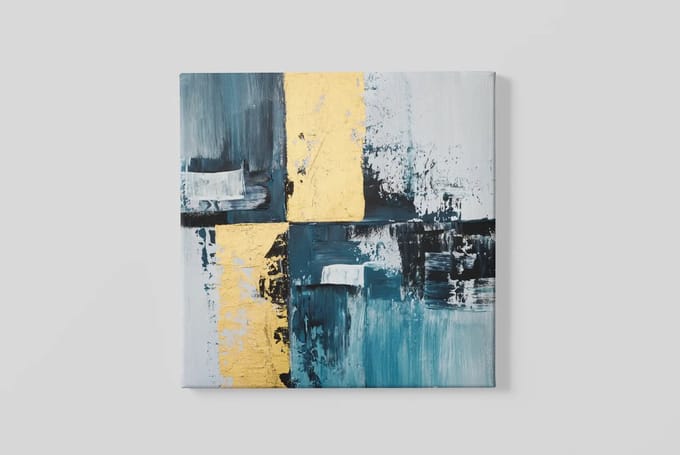Vierkant Canvas Schilderij - Abstracte Kleurenkunst - Modern & Creatief - 60x60x2 cm