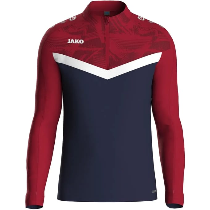 Jako Iconic Ziptop Kinderen - Marine / Chilirood | Maat: 152