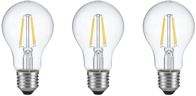 SPL E27 LED Lamp 4W met Dag en Nacht Sensor - Warm Wit - LED Filament - Vervangt 40W - 3 Stuks