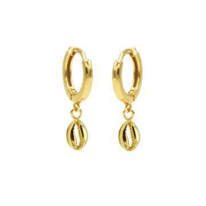 Karma hinged hoops symbool shell 3 gold M2338HIN
