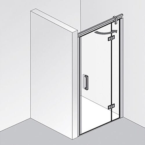 HSK Atelier Plan hinged door on side part in niche 75 cm hinged right 17018075-41-50-R