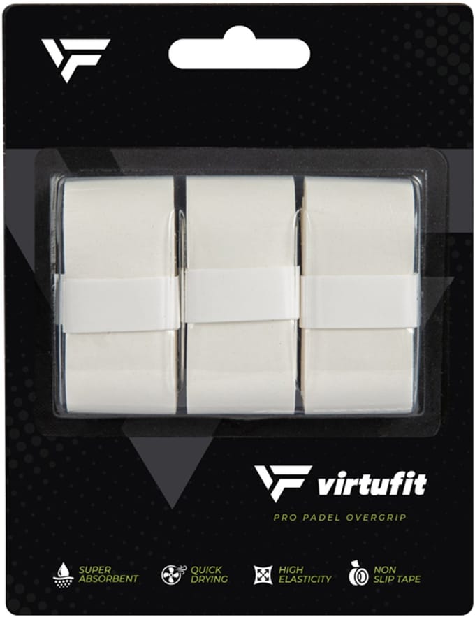 VirtuFit Pro Padel Overgrip - Wit - Set van 3 - Vochtabsorberend PU-materiaal
