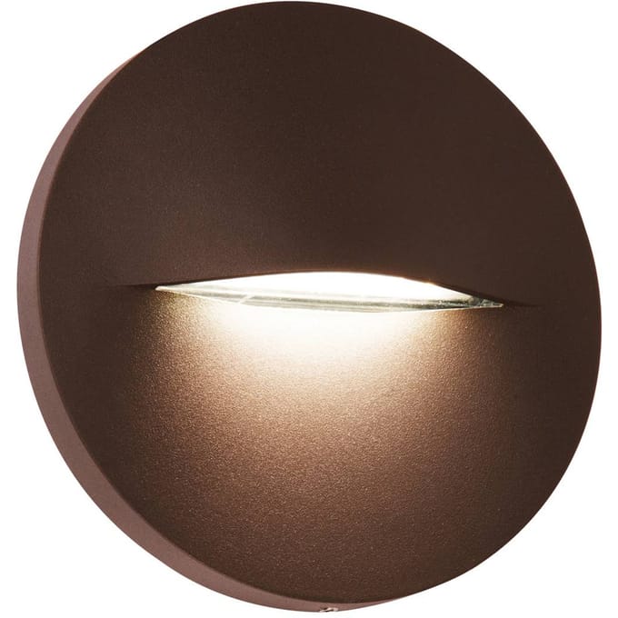 Viokef LED buitenwandlamp Vita, roestbruin, Ø 14 cm