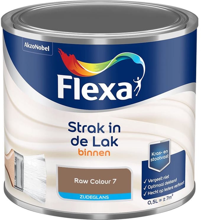 Flexa - Strak In De Lak Binnenlak Zijdeglans - Raw Colour 7 - Mengverf - 500 Ml