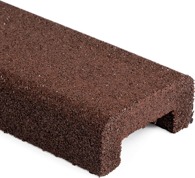 Rubbermagazijn - Rubber rand rood - 100x10x6cm - Recycled rubber