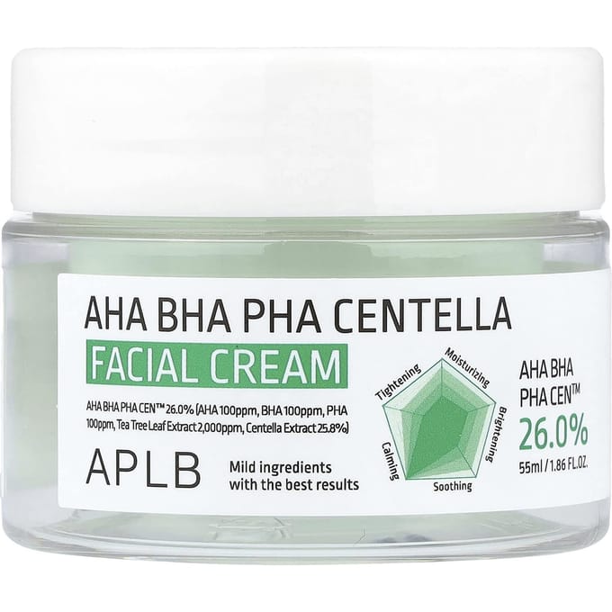 APLB AHA BHA PHA Centella Crème Visage 55 ml #55ml 1PCS white