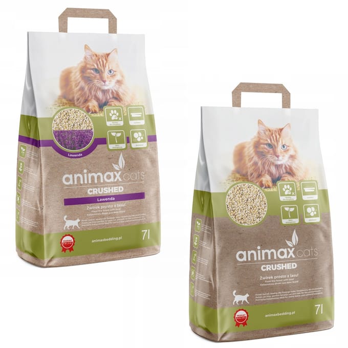 Animax - Kattenbakvulling 2 x 7L - Klonterende strooisel Lavendel en klassiek