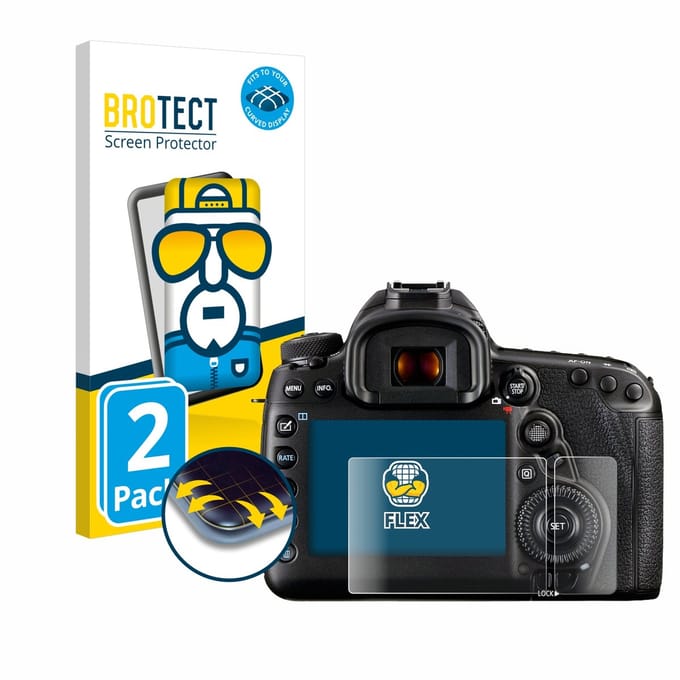 BROTECT - Screenprotector voor Canon EOS 5D Mark IV (Display + Schouderdisplay) - Folie Beschermfolie transparant volledig dekking - 2 Stuks