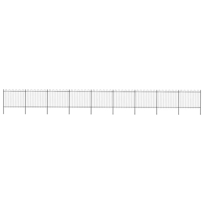 vidaXL - Tuinhek - met - ringtop - staal - 1506x150 - cm - zwart