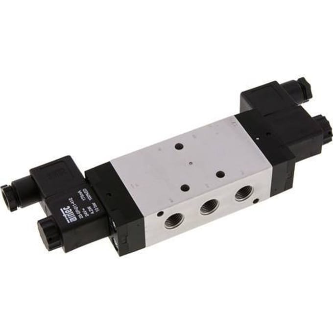 5/3 G1/4'' Middendruk Magneetventiel 24V DC 3-10bar/42-140psi Airtec