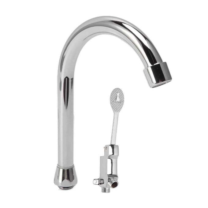 Voetpedaal Kraanset RVS Handsfree Zilver Contactloos Vloermontage Voetbediening Water gray