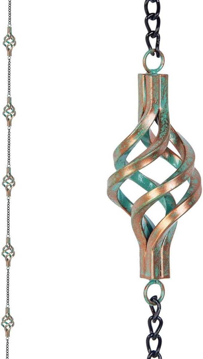 Regenketting Vogelkooi - Waterafvoer Ketting - Tuin Decoratie - IJzeren Constructie - 3 meter - Brons