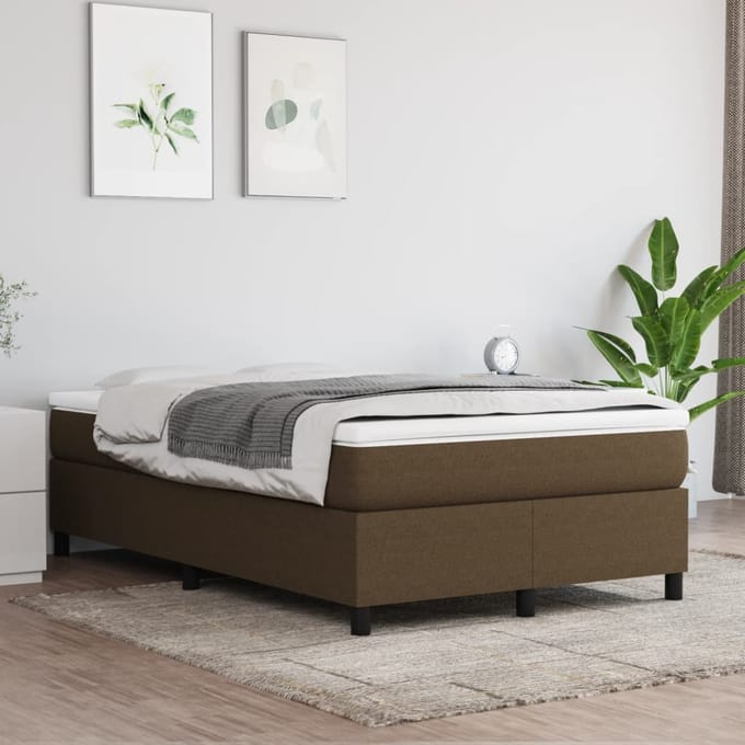 vidaXL - Boxspring - bed - 120x200 - cm - stof - donkerbruin