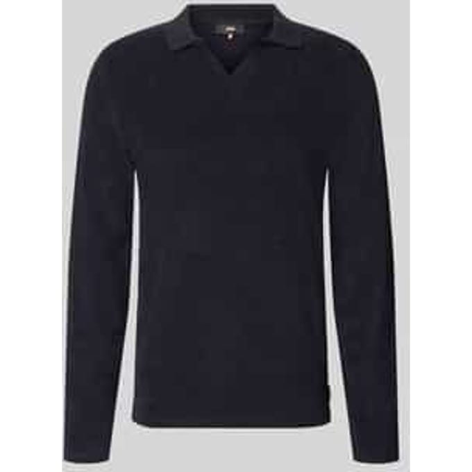 Shirt met lange mouwen met polokraag en v-hals model 'BOLL'