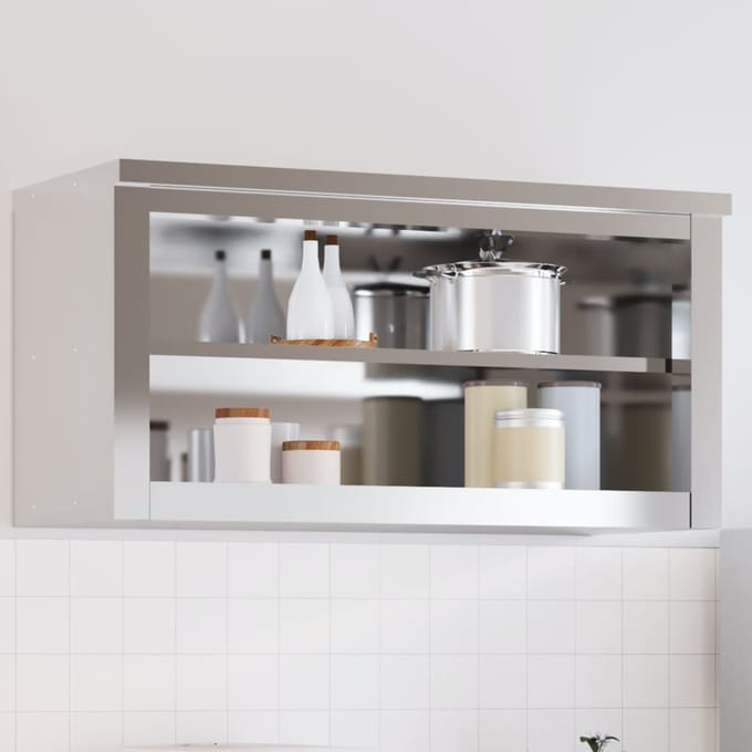 vidaXL - Keukenbovenkast - met - schap - roestvrij - staal