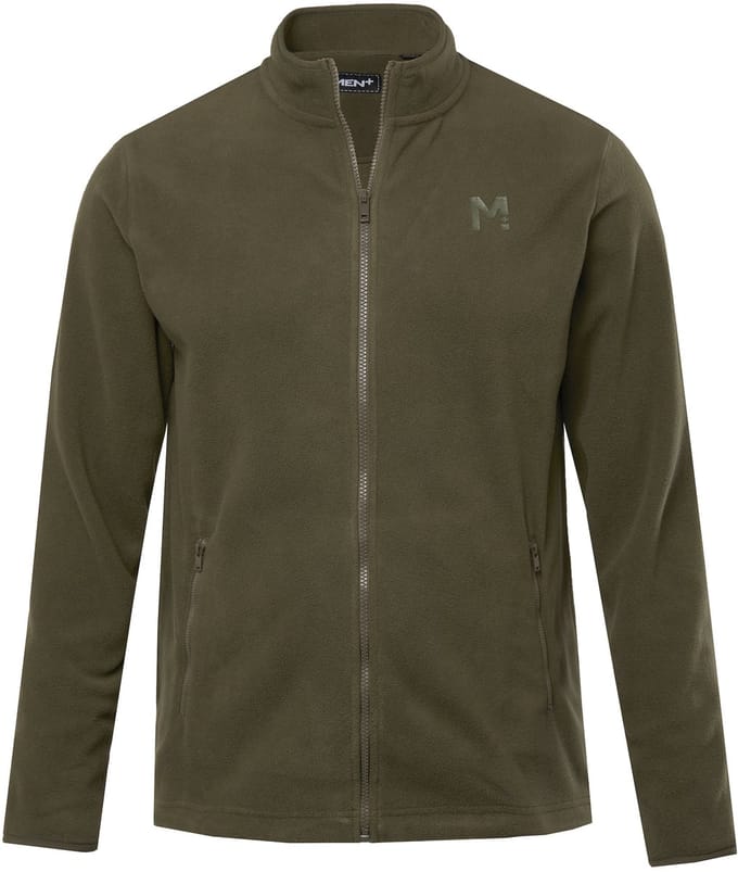 Men Plus - Heren - Fleecejas opstaande kraag - Dennengroen - Maat L
