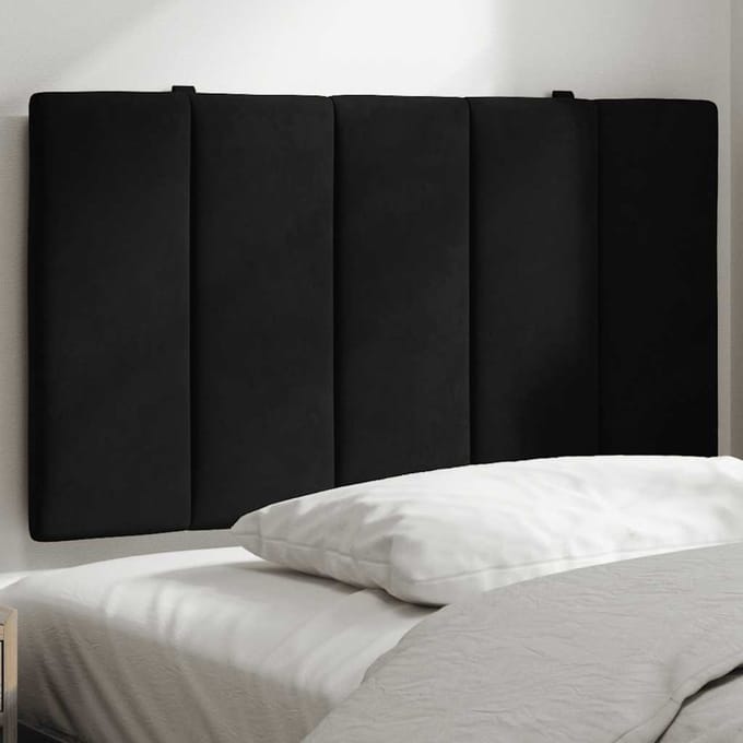 vidaXL - Hoofdbordkussen - "Hanko" - 90 - cm - fluweel - zwart