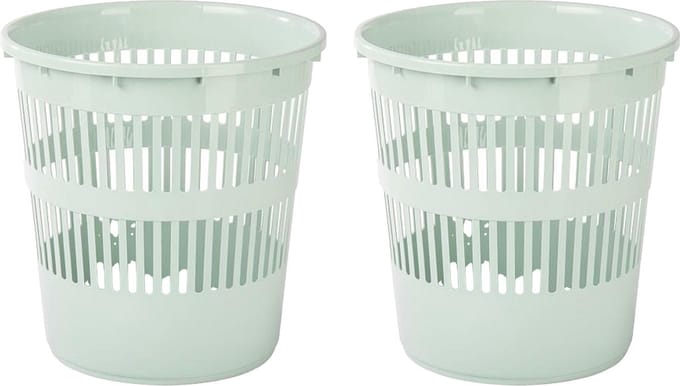 Plasticforte Afvalbak/vuilnisbak/kantoor prullenbak - 2x stuks - plastic - mintgroen - 28 cm