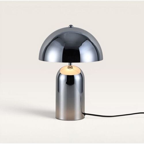 LUSENZ Asteri - Mushroom lamp 40 cm - E14 fitting - Retro design - Dressoir lamp - Chroom metaal - Met aan/uit-schakelaar