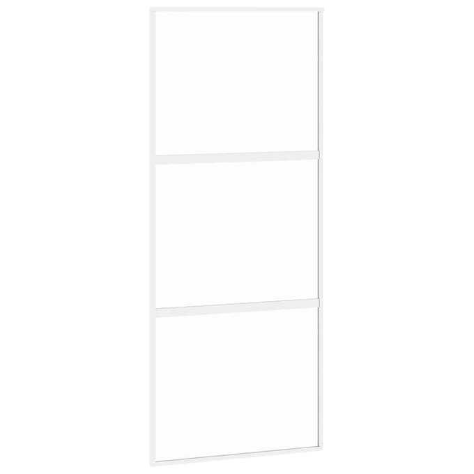vidaXL - Schuifdeur - 90x205 - cm - gehard - glas - en - aluminium - wit