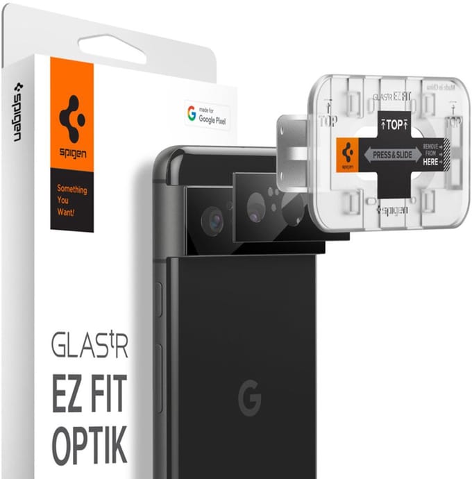 Spigen Optik Google Pixel 8 Camera Lens Protector Glas (2-Pack) Zwart