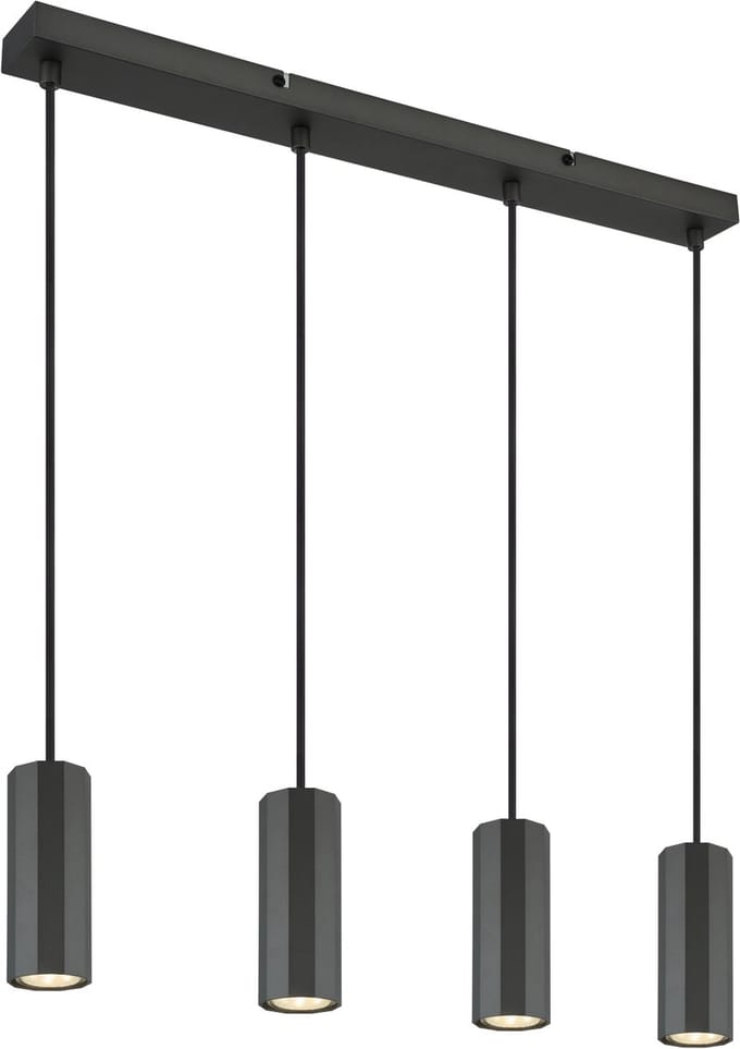 Hanglamp JAMES 6.0 cm 4-lichts Mat Grijs