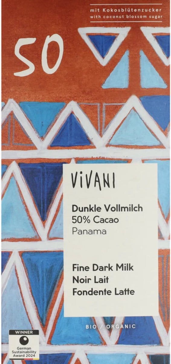 Vivani - Chocoladereep Melk Dark Milk - 10 x 80 gr - Voordeelverpakking