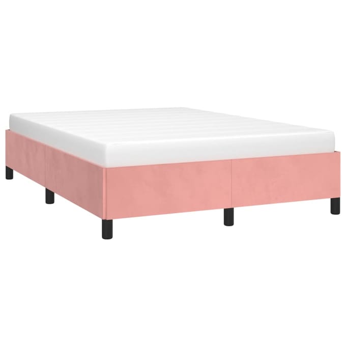 vidaXL - Bedframe - fluweel - roze - 140x200 - cm