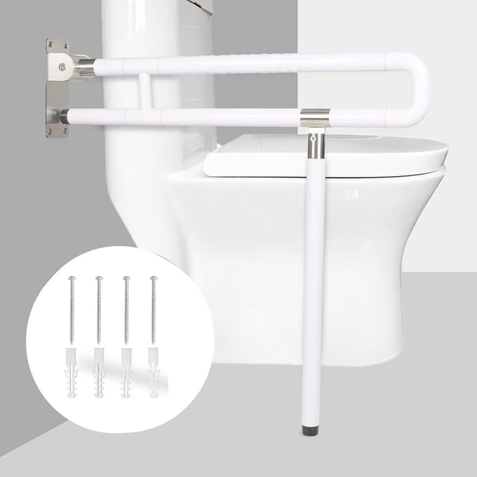 Disabled Bathroom Bar - Vertical Rotation - 90° - Night Vision Function - Maximum Load 600 kg - Voor Ouderen en Moeders - 75 cm