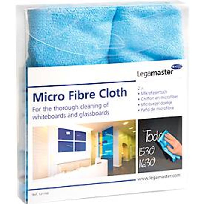 Microvezel-schoonmaakdoeken Legamaster 7-121700, voor glasboards, wasbaar, 2 stuks