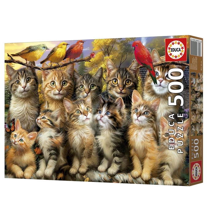 Educa legpuzzel katten en vogels 500 stukjes dieren puzzel.