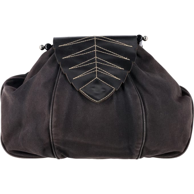 Max & Co. Leaf Flap Top handle Bag in Black Canvas