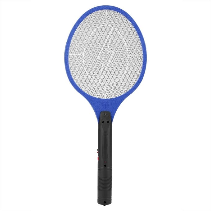 Draadloze Oplaadbare Elektrische Vliegen Muggen Mepper Bug Zapper Racket Insecten Doder Blauw blauw