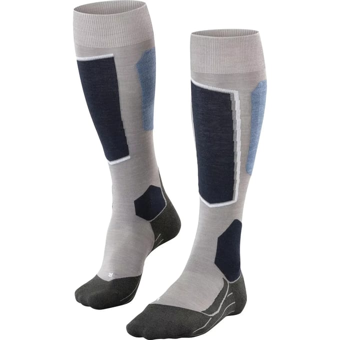 FALKE SK6 Pro warm dun wol lycel functioneel materiaal skisokken heren grijs - maat 46-48