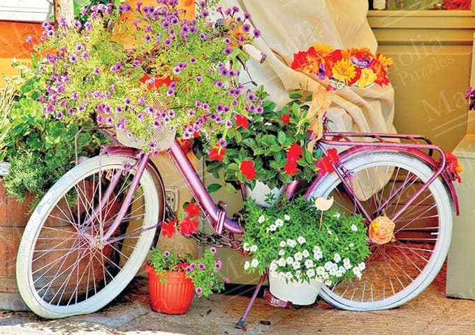Magnolia puzzel Bicycle with Flowers - 1000 stukjes legpuzzel.