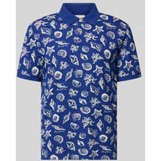 regular fit poloshirt met all-over motiefprint