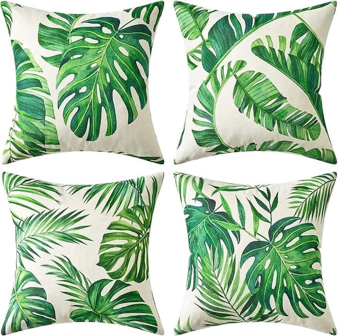 Set van 4 waterdichte sierkussenslopen 50x50 cm - voor binnen en buiten