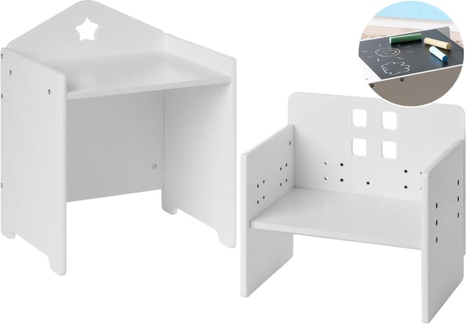 ELANORA - Kindertafel en stoel set - Wit - MDF